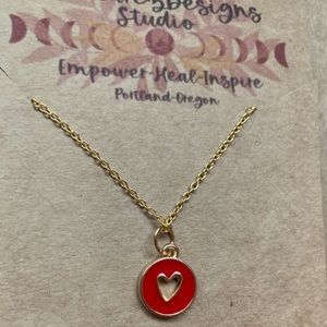 ✨Enamel Heart Gold Necklace ✨Handmade✨Gifts for Her✨